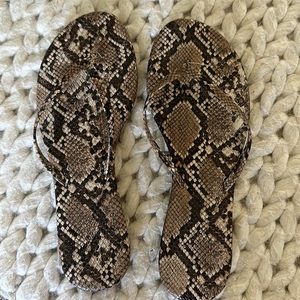 Express flip flops snakeskin